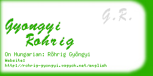 gyongyi rohrig business card